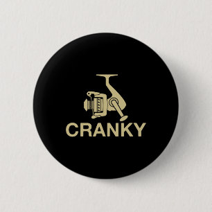 Vintage Crankit Fishing Lure Cranky Funny Fisher M 6 Cm Round Badge