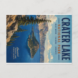 Vintage Crater Lake National Park Scenic Landscape Holiday Postcard
