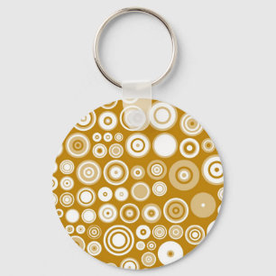 Vintage Cream and white Fifties Abstract Art Key Ring