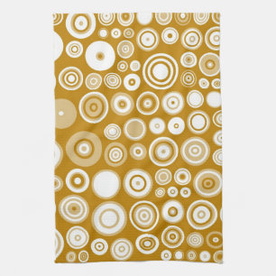 Vintage Cream and white Fifties Abstract Art Tea Towel