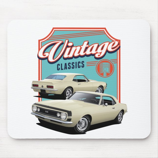 Vintage Cream Camaro Mouse Pad (Front)