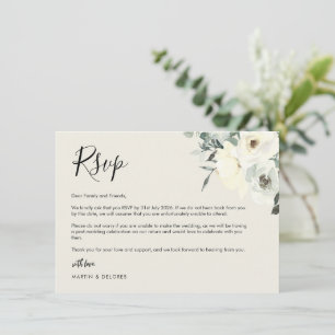 Vintage Cream Delicate Floral RSVP Postcard