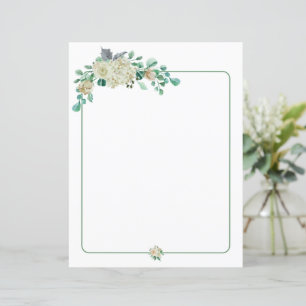 Vintage Cream floral writing paper