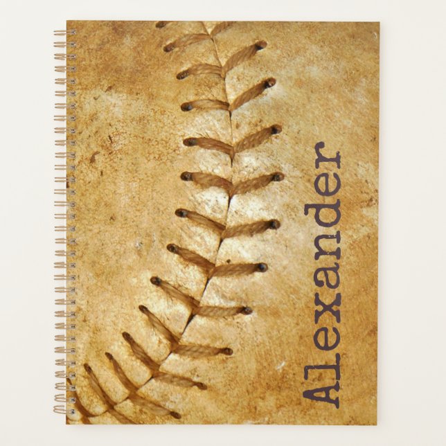 Vintage Cream Sports Baseball Planner (Front)