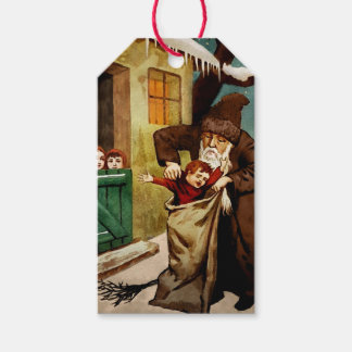 Vintage Creeping Bad Santa Gift Tags