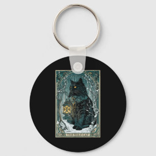 Vintage Creepmas The Yule Cat Tarot Card Dark Chri Key Ring