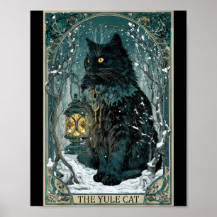 Vintage Creepmas The Yule Cat Tarot Card Dark Chri Poster
