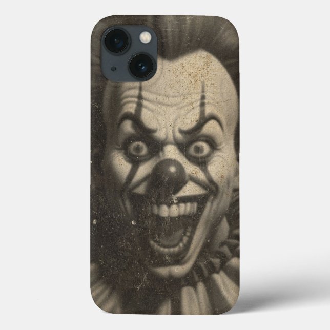 Vintage creepy clown iPhone 13 phone case (Back)