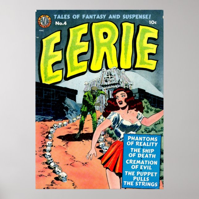 Vintage Creepy Comic Cover Poster (Front)