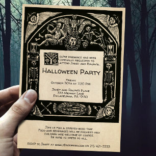 Vintage Creepy Customisable Funeral Style Invitation