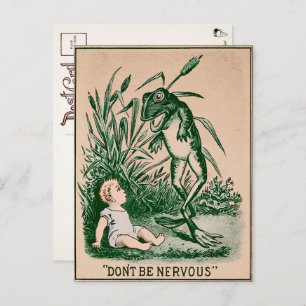 Vintage Creepy Frog Postcard