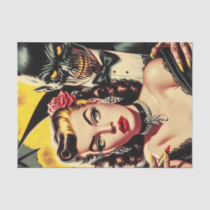 Vintage Creepy Girl Tissue Paper