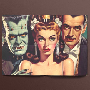 Vintage Creepy Horror Art Tissue Paper