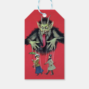 Vintage Creepy Krampus Gift Tags