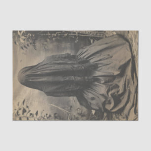 Vintage Creepy Veiled Woman Decoupage Tissue Paper