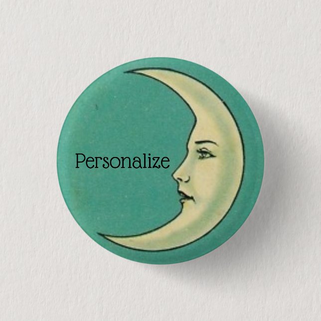 Vintage crescent moon 3 cm round badge (Front)