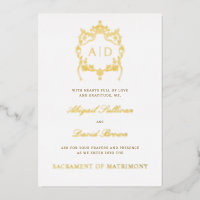 Vintage Crest Catholic Wedding Gold
