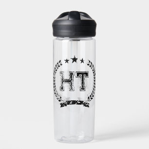 Vintage crest custom monogram plastic water bottle