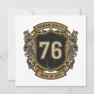 Vintage Crest Made In 1976 Premium Quality Design Invitation