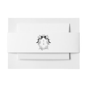 Vintage Crest Monogram French Victorian Wedding Invitation Belly Band