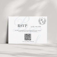 Vintage crest online wedding Attendance QR code