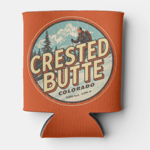 vintage crested butte colorado mountain outdoor can cooler