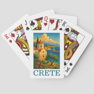 Vintage Crete Greece Island Artwork Travel Playing Cards