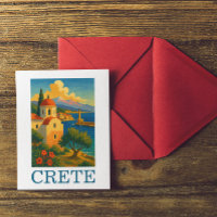 Vintage Crete Greece Island Artwork Travel 