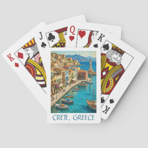 Vintage Crete Greece Mediterranean Travel Scenery Playing Cards