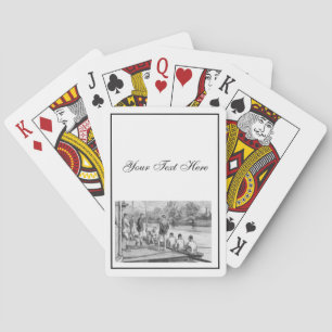 Vintage Crew Rowers in boat at the dock Playing Cards