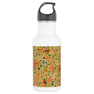 Vintage Crewel Animal Embroidery: Antique Tapestry 532 Ml Water Bottle