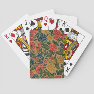 Vintage Crewel Floral Embroidery Pattern Playing Cards