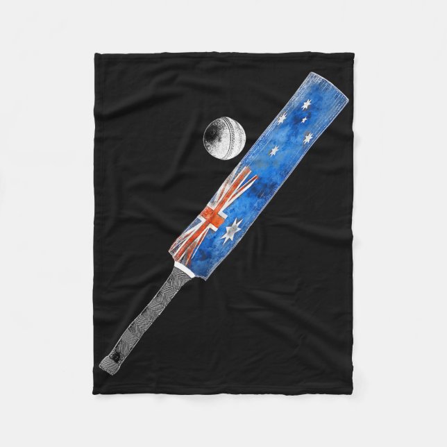 Vintage Cricket Australia Flag Aussies Pride  Fleece Blanket (Front)