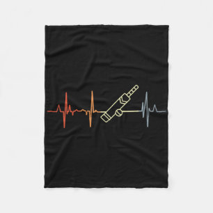 Vintage Cricket Heartbeat Cricket Player Heart Rat Fleece Blanket