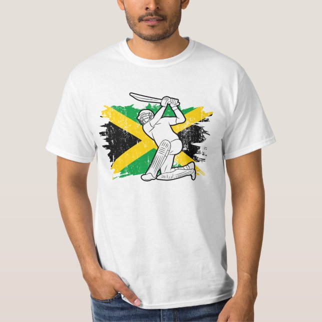 Vintage Cricket Jamaica Jamaican Pride T-Shirt (Front)