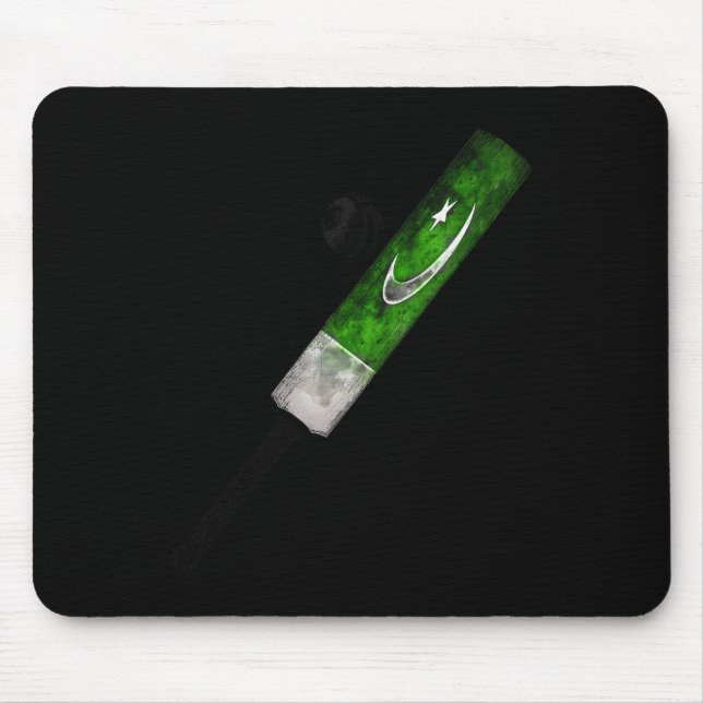 Vintage Cricket Pakistan Flag Pakistani Pride  Mouse Pad (Front)