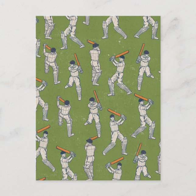 Vintage Cricket pattern Postcard (Front)