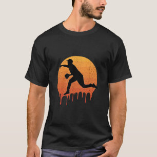 Vintage Cricket Retro Sunset T-Shirt