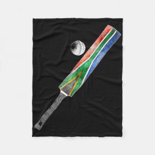 Vintage Cricket South Africa Flag South African Pr Fleece Blanket