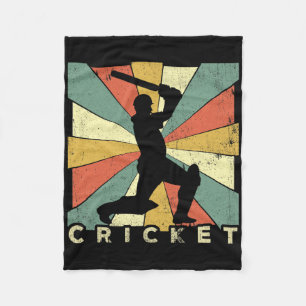 Vintage Cricket Sport Retro Gift Fleece Blanket