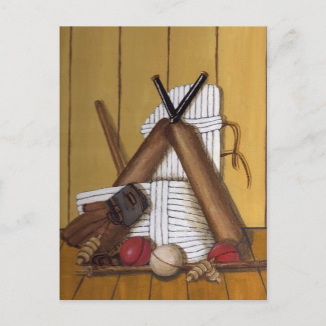 Vintage Cricket Still Life Postcard (Front)