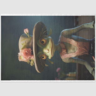 Vintage Cricket with Hat Flowers Decoupage Tissue Paper