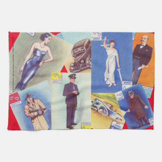 Vintage "Crime Club" Tea Towel