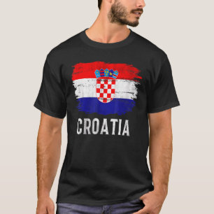 Vintage Croatia Flag For Croatian   T-Shirt