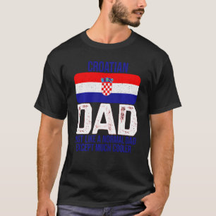 Vintage Croatian Dad Croatia Flag Design For Fathe T-Shirt