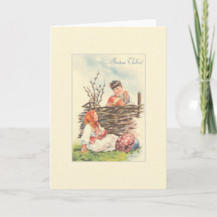 Vintage Croatian Sretan Uskrs Easter Greeting Card