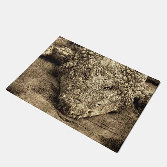 Vintage Crocodile Doormat (Angled)