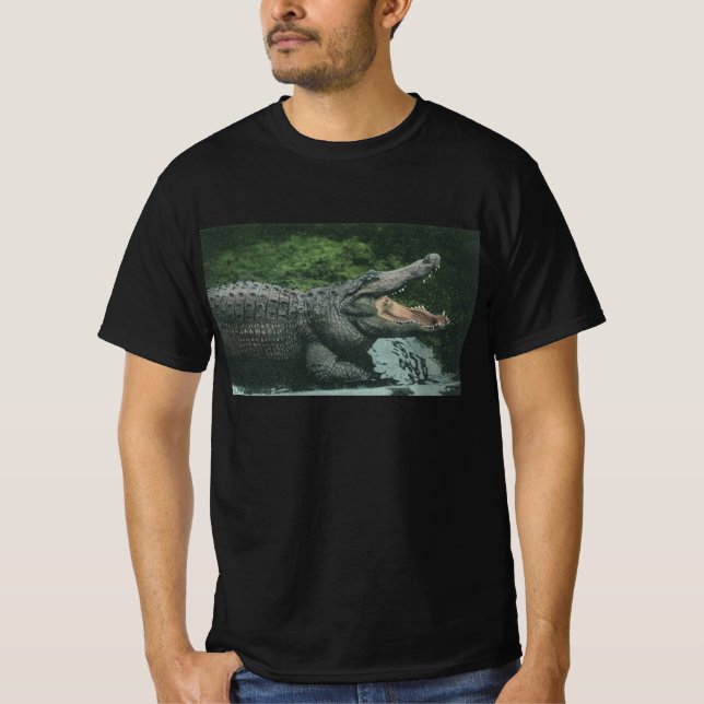 Vintage Crocodile Reptiles, Marine Animal Life T-Shirt (Front)