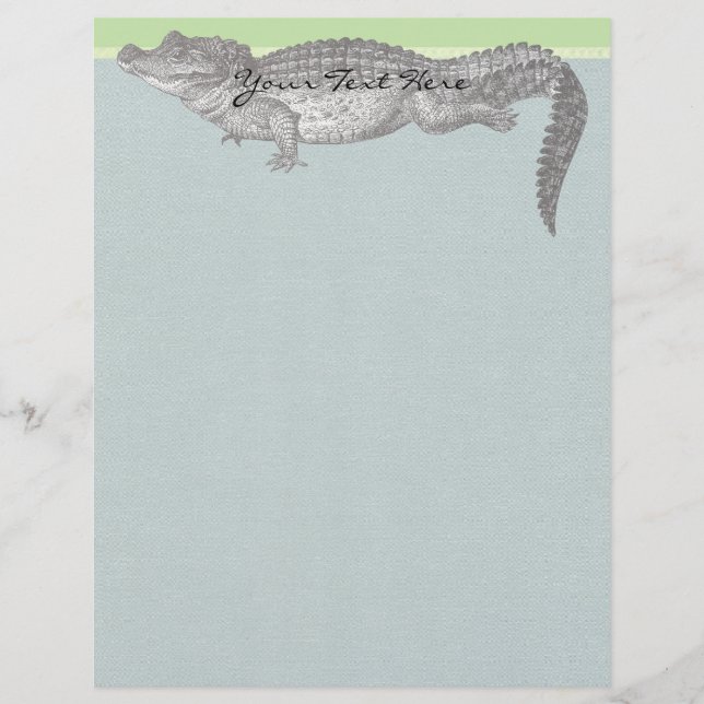 Vintage Crocodile Stationery (Front)