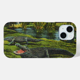 Vintage Crocodiles, Marine Life Reptiles Animals iPhone 15 Case